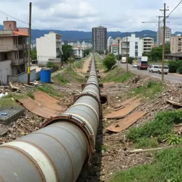 Adutora se rompe e causa transtornos em avenida de São Bernardo do Campo