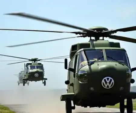 Helicópteros da Força Aérea e do Exército pousam na Volks