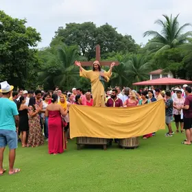 Em São Bernardo, Paróquia Jesus de Nazaré mobiliza dezenas de fiéis em procissão pelas ruas do Jardim Silvina